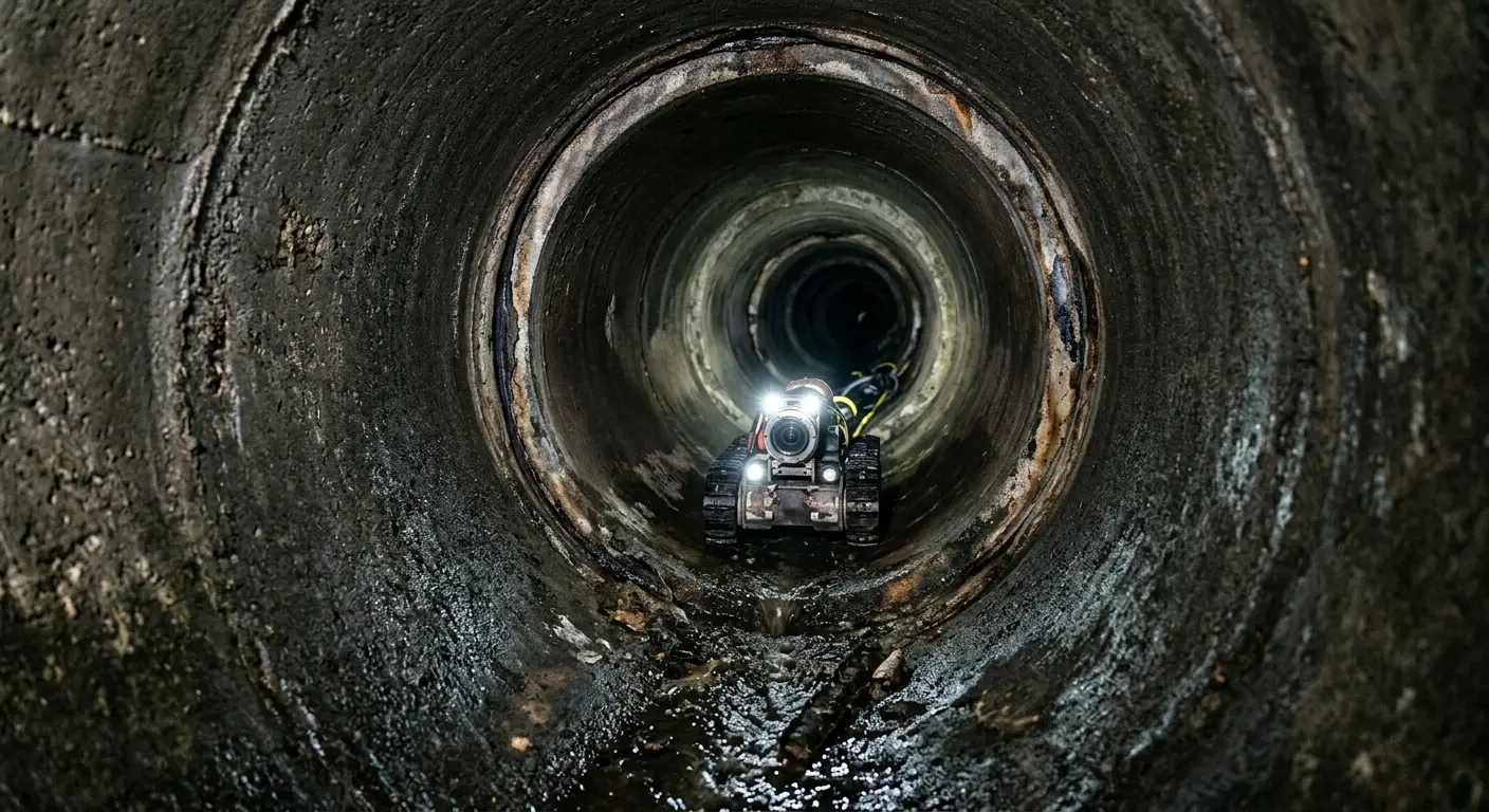Robotic sewer camera inspecting pipe interior for Sewer Line Repair in Oshtemo